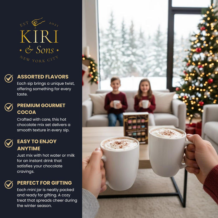 Hot Chocolate Mix Gift Set – 16 Mini Bottle Cocoa Sampler