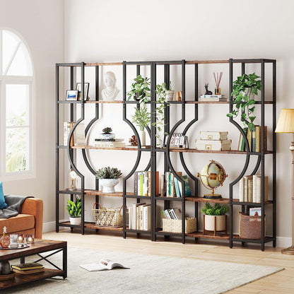 Industrial 5-Tier Bookshelf for Home Office, Modern Bookcase Shelving Unit