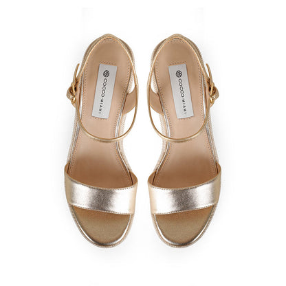 Isabela Platform Gold Leather, view 4