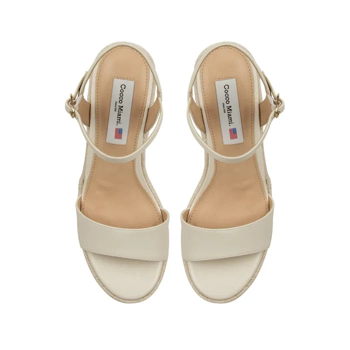 Isabela Platform Off White Leather, view 4