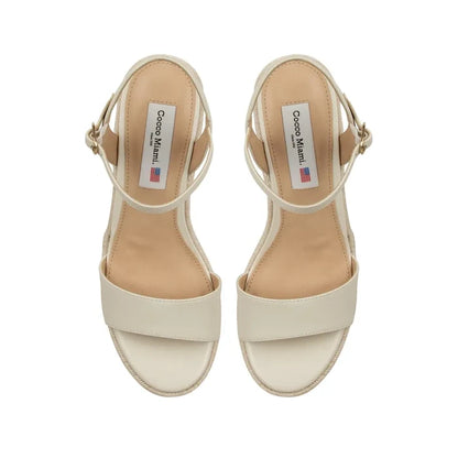 Isabela Platform Off White Leather, view 4