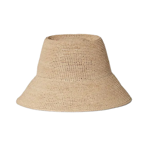 Janessa Leone Felix Women’s Raffia Straw Crochet Packable Hat – Natural (XL)