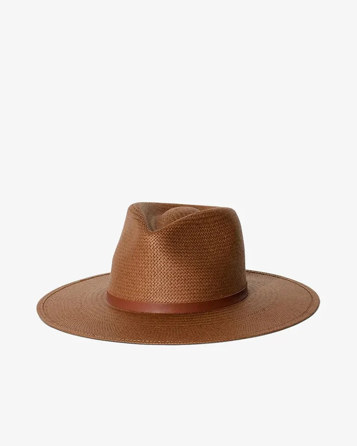 Janessa Leone Sherman Women’s Brown Straw Bucket Hat – Medium