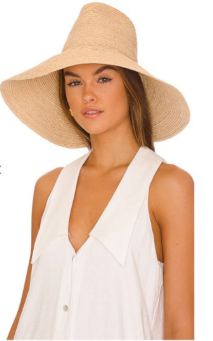 Janessa Leone Tinsley Wide Brim Straw Hat Raffia – Natural (Medium)