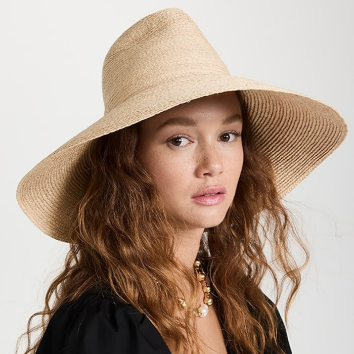 Janessa Leone Tinsley Wide Brim Straw Hat Raffia – Natural (Medium)