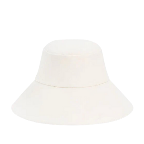 Janessa Leone Walker Bucket Organic Cotton Travel Hat – Off White (Medium)
