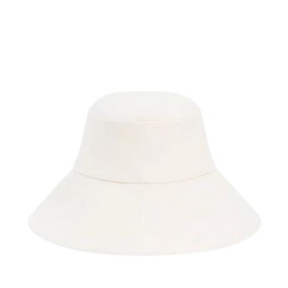 Janessa Leone Walker Bucket Organic Cotton Travel Hat – Off White (Medium)
