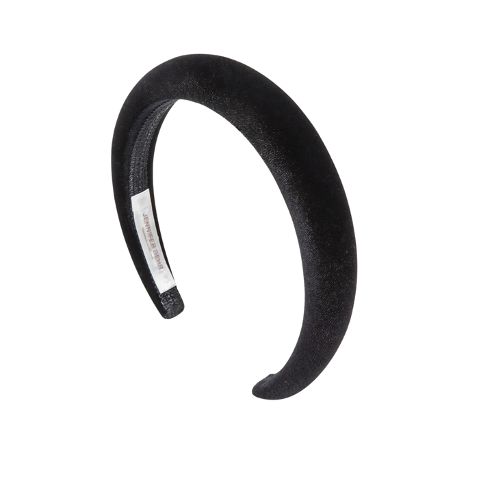 Jennifer Behr Tori Velvet Headband – Black Silk Velvet Hair Band, One Size