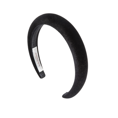 Jennifer Behr Tori Velvet Headband – Black Silk Velvet Hair Band, One Size