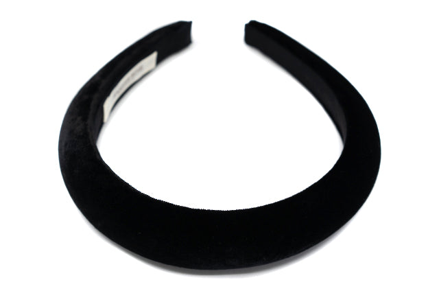 Jennifer Behr Tori Velvet Headband – Black Silk Velvet Hair Band, One Size