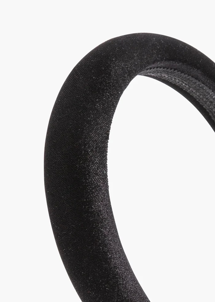 Jennifer Behr Tori Velvet Headband – Black Silk Velvet Hair Band, One Size