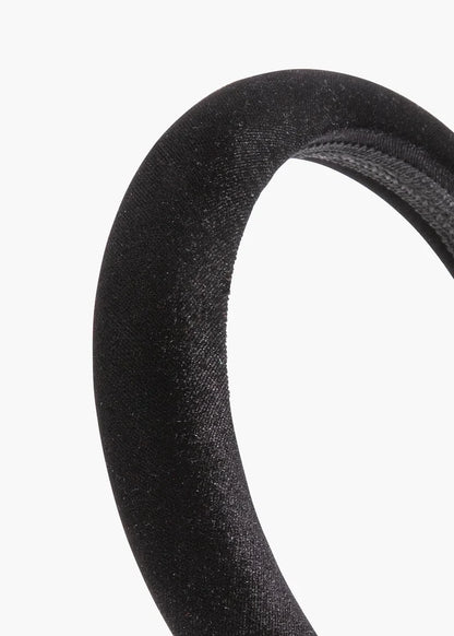 Jennifer Behr Tori Velvet Headband – Black Silk Velvet Hair Band, One Size