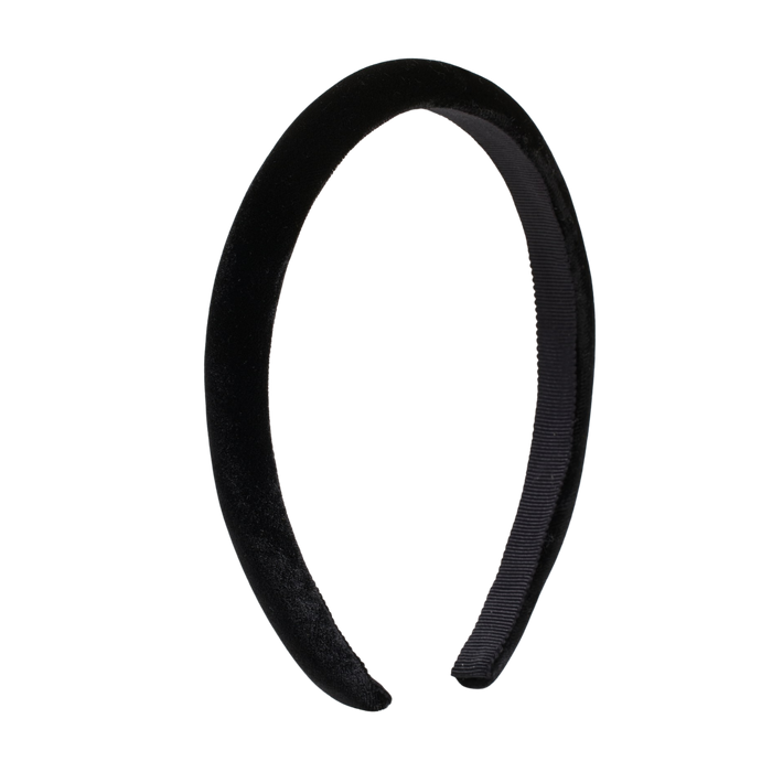 Jennifer Behr Velvet Tiana Headband – Black Silk Velvet Padded Design, One Size