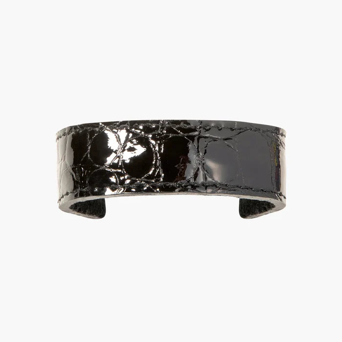 Jennifer Behr Women's Mini Leather Pony Wrap, Black Croc, One Size