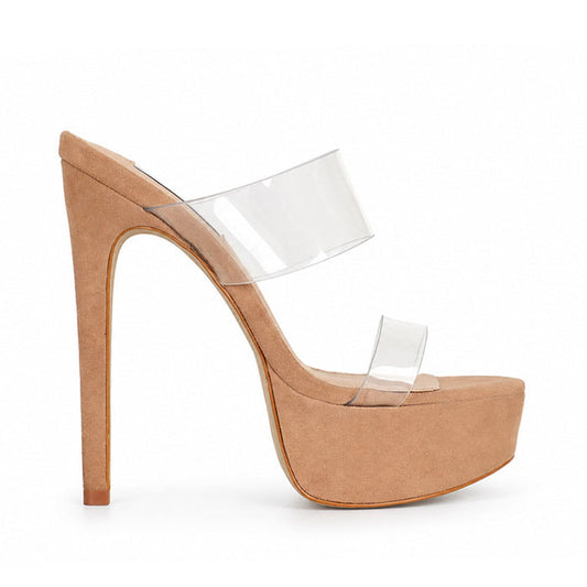 Kaila Platform Mule Nude Vinyl