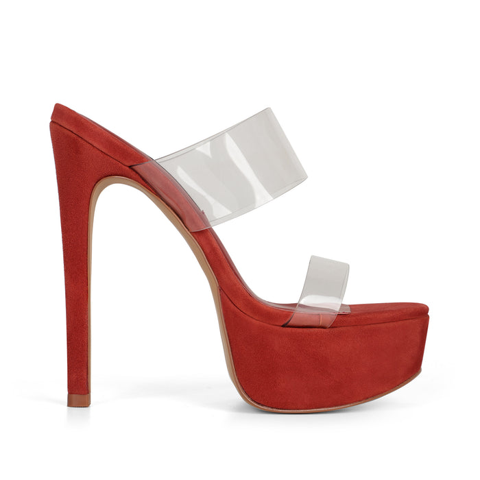 Kaila Platform Mule Red Vinyl