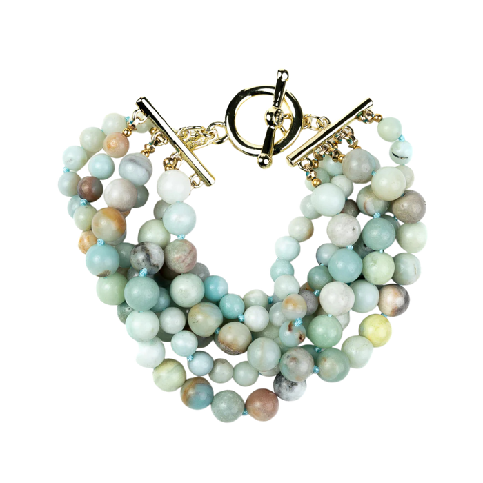 Kenneth Jay Lane  Amazonite Beaded Toggle Bracelet