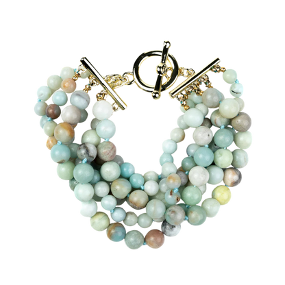 Kenneth Jay Lane  Amazonite Beaded Toggle Bracelet