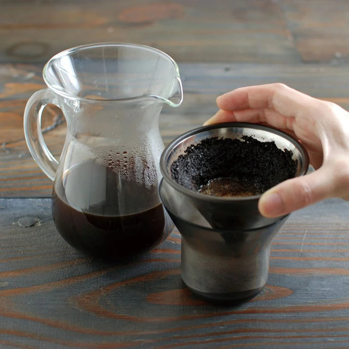 Kinto 300ml Carafe Coffee Set with Stainless Steel Filter Pour Over Coffee Maker