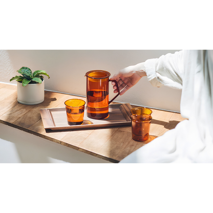 KINTO CAST AMBER Jug — Heat Resistant Glass Pitcher 1.2L