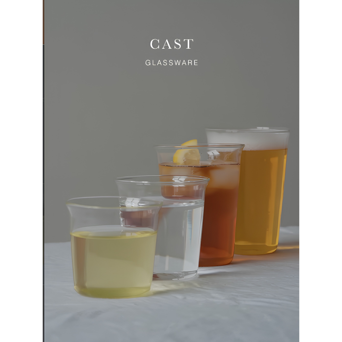 KINTO CAST Beer Glass — Elegant Heat Resistant Glass Beer Tumbler 430ml / 15oz (Clear)