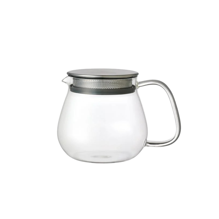 Kinto One Touch Teapot 460ml Heat Resistant Glass Teapot with Built-In Strainer