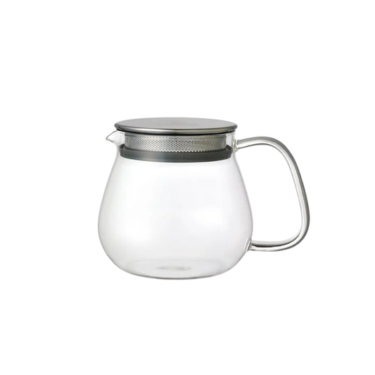Kinto One Touch Teapot 460ml Heat Resistant Glass Teapot with Built-In Strainer