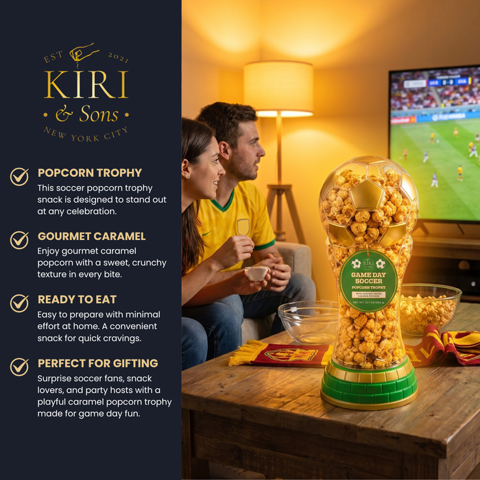 Kiri & Sons Game Day Soccer Popcorn Trophy, 1 Piece, 12.7 oz