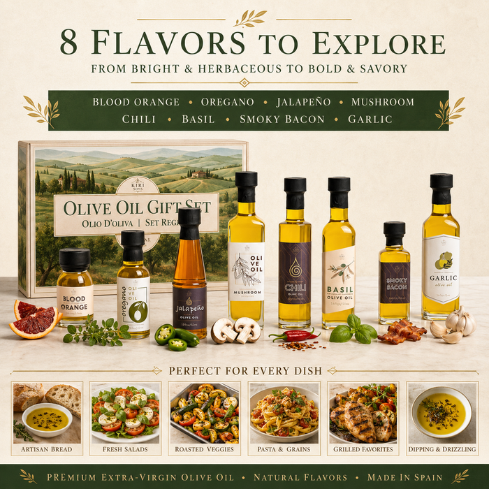 Kiri & Sons Olive Oil Gourmet Sampler Gift Set of 8