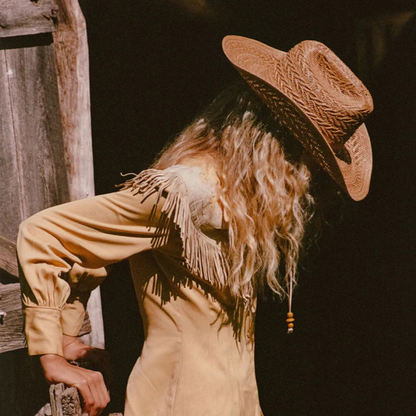 Lack of Color Dakota Chevron Weave Wide Brim Cowboy Hat - Teak - Medium