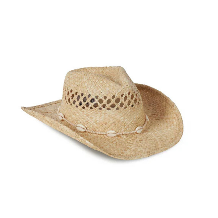 Lack of Color Seashells Cowboy Hat – Raffia Straw, Medium