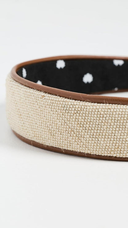 Lele Sadoughi Women's Bessette Faux Leather Trim Headband, Tan, 1 Count