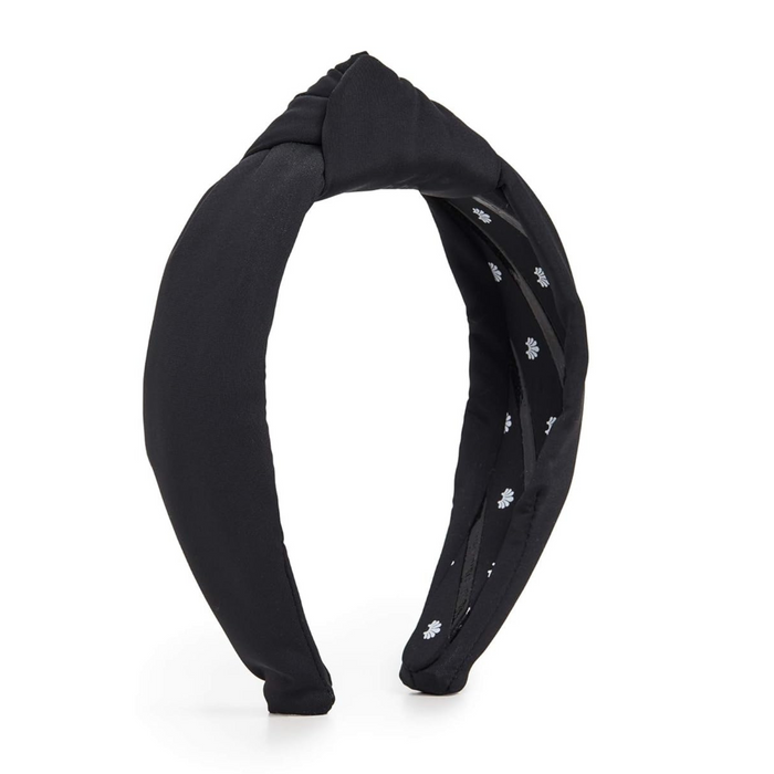 Lele Sadoughi Women's Neoprene Knotted Headband, Jet, Black, One Size