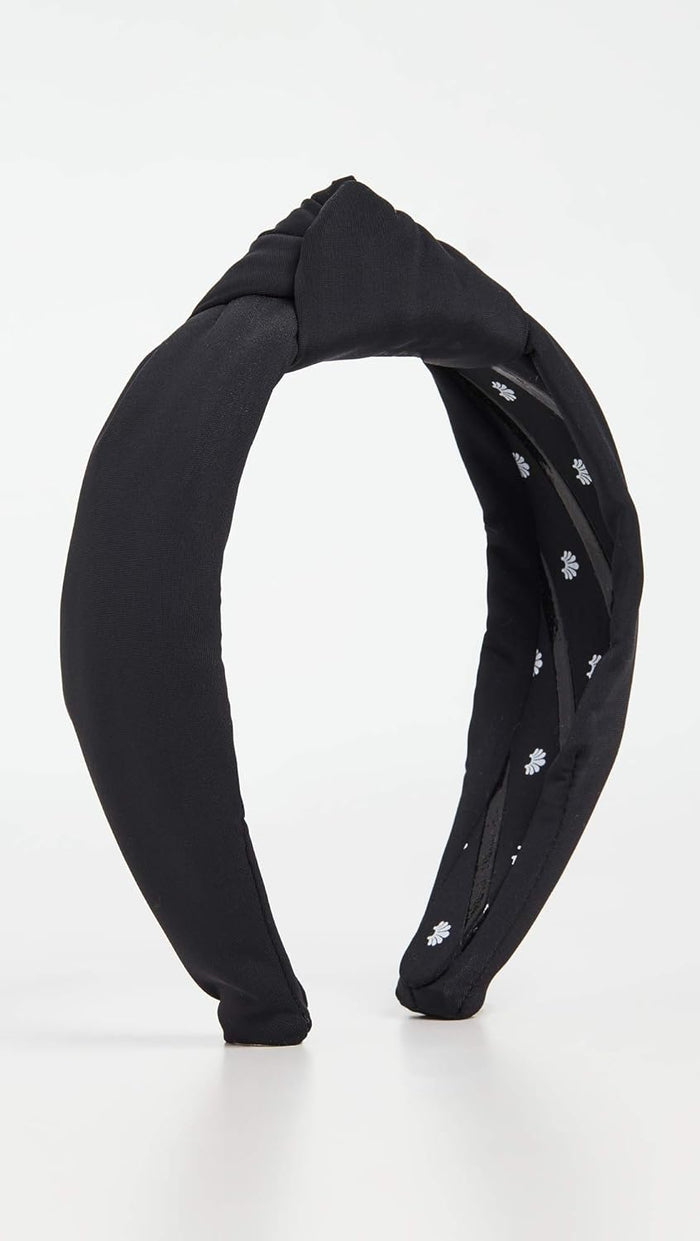 Lele Sadoughi Women's Neoprene Knotted Headband, Jet, Black, One Size