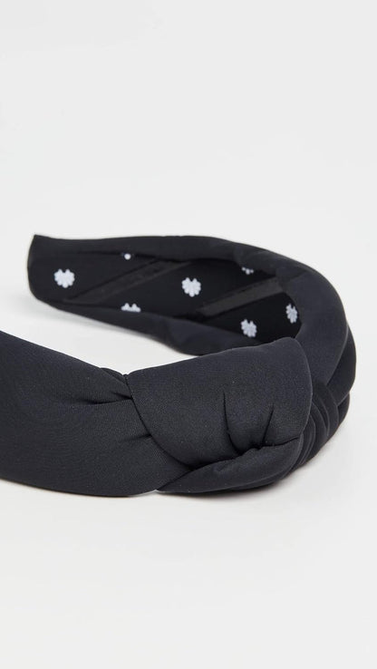 Lele Sadoughi Women's Neoprene Knotted Headband, Jet, Black, One Size