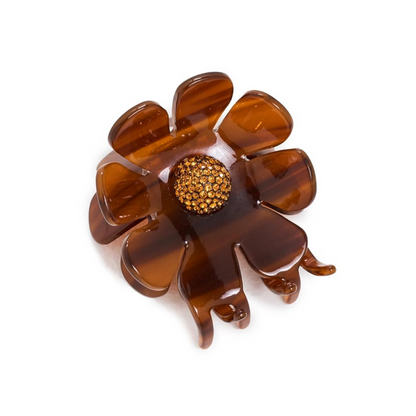 Lele Sadoughi Women's Sunflower Claw Clip, Rust, Brown, 1 Count