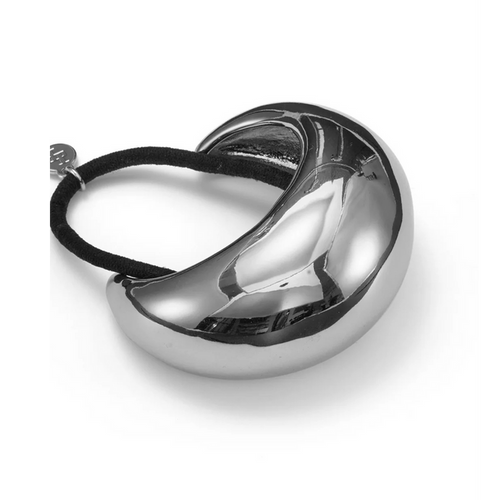 LELET NYC Glossy Pony Cuff – Silver Hair Cuff for Modern, Sleek Styles