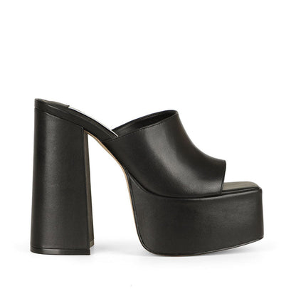 Lexie Platform Leather Black