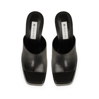 Lexie Platform Leather Black, view 4