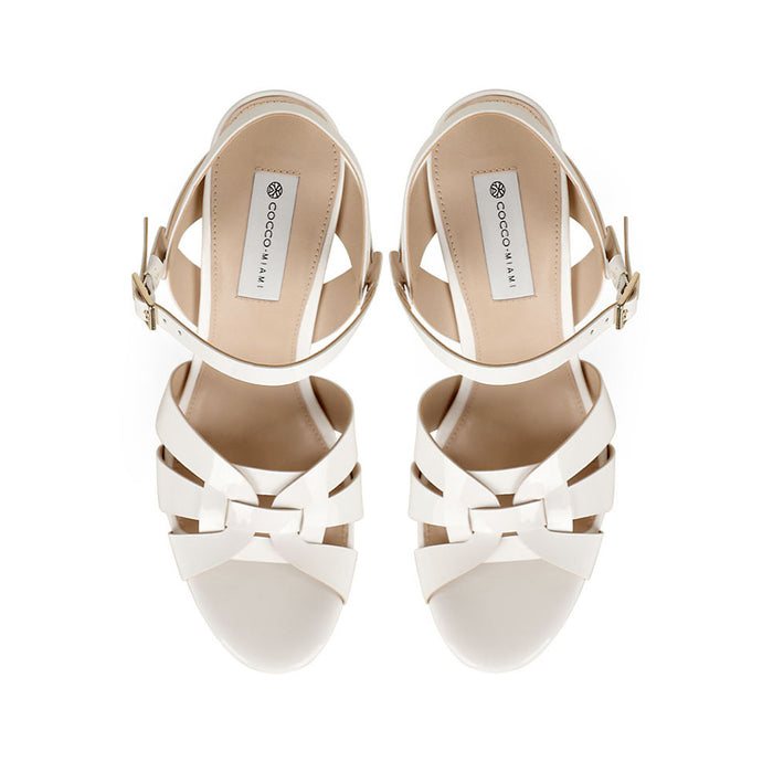 Linda Platform Sandal White Patent Leather, view 4