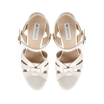 Linda Platform Sandal White Patent Leather, view 4