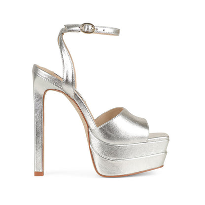 Lizzie Platform Sandal Leather Silver