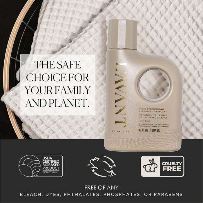 Luxury Laundry Detergent | Ambre Santal | Natural Non-Toxic Liquid Laundry Soap with Enzymes