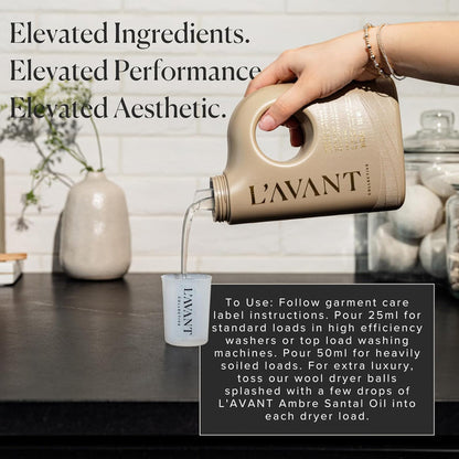 Luxury Laundry Detergent | Ambre Santal | Natural Non-Toxic Liquid Laundry Soap with Enzymes