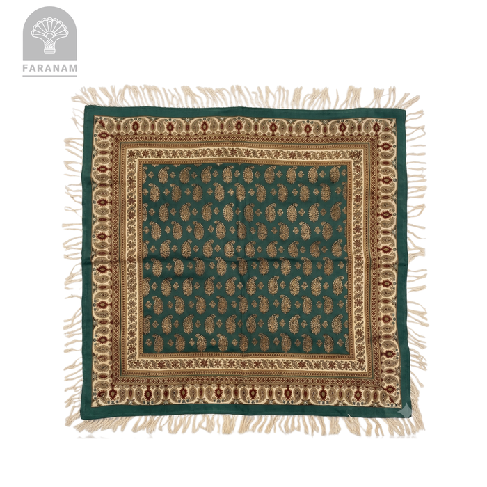 Maison Paisley Green Tablecloth, 2.5'x2.5'