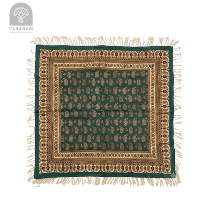 Maison Paisley Green Tablecloth, 2.5'x2.5'