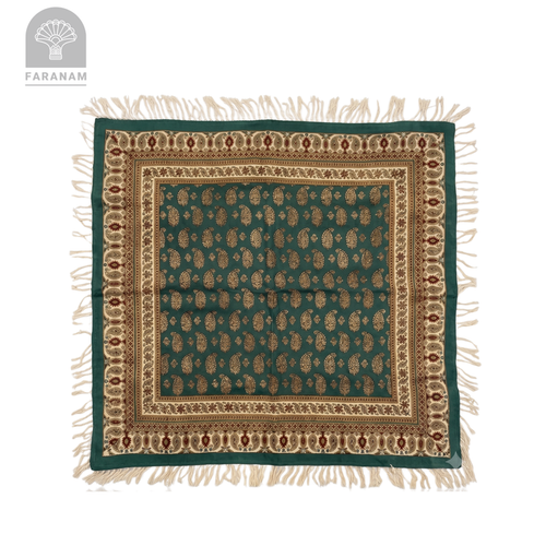 Maison Paisley Green Tablecloth, 2.5'x2.5'