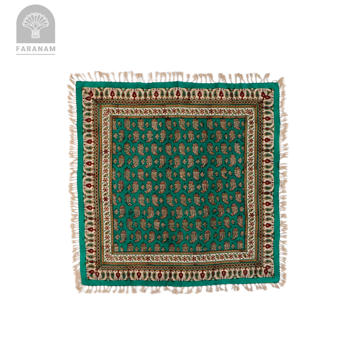 Maison Paisley Green Tablecloth, 2.5'x2.5'