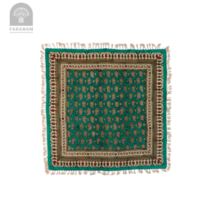 Maison Paisley Green Tablecloth, 2.5'x2.5'