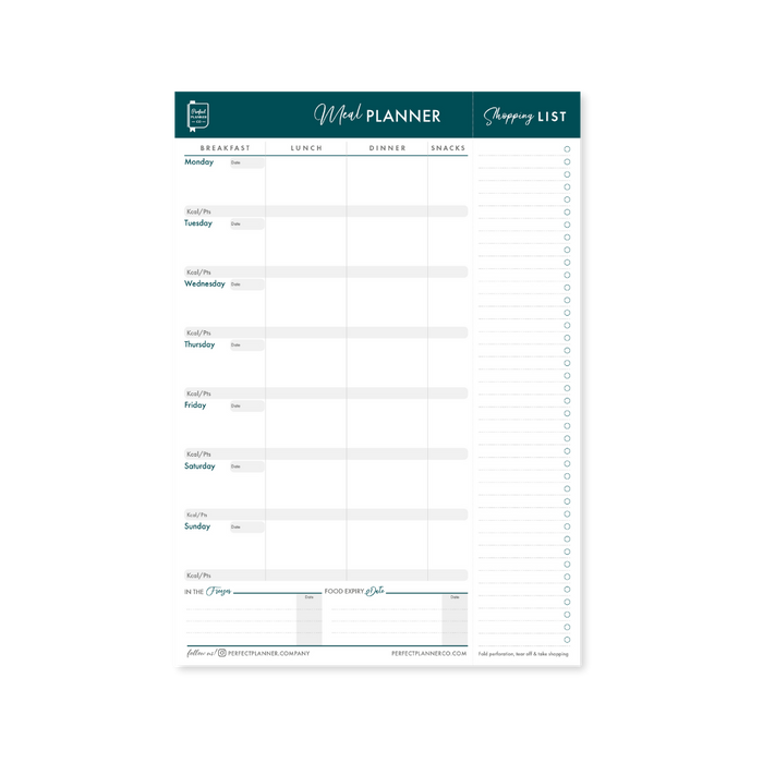 Meal Planner Magnetic Pad - Teal image 0